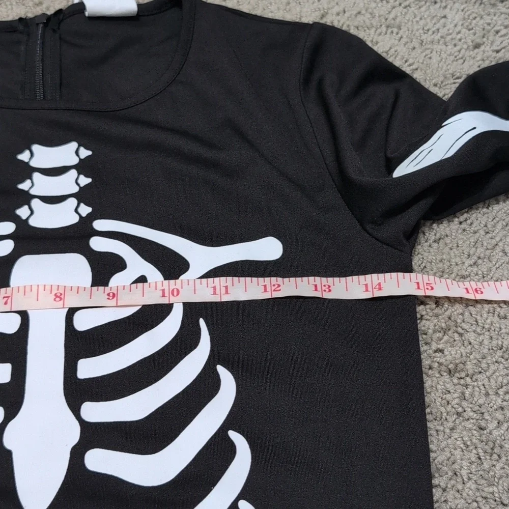 Youth‎ Large One Piece Onesie Skeleton Halloween Costume Gender Neutral Back Zip